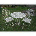 white cast iron bistro dinning set metal mesh chair outdoor
